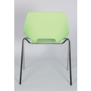 Lot de 2 Chaises Over empilables et accrochables - Référence 8497 CP A - Structure acier chromé et assise polypropylène en 8 coloris_2
