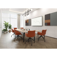 Table de salle de réunion Paris - piètement triangulaire design et élégant - différentes formes de plateaux et coloris_2