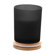 Bougie parfumée bois de santal - cire végétale - 200g - verre dépoli avec couvercle bambou_2