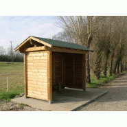 Abri bus Vendée - structure en bois - bardage bois - avec banquette - 350 x 225 cm - couverture shingle - pin classe 4_2