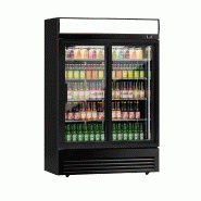 Armoire à boissons noire double portes coulissantes avec canopy - 880L_2