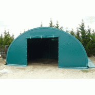 Tunnel de stockage / fermé / structure en acier / couverture en pvc / pignon / porte