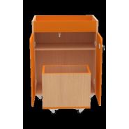 Meuble d'exposition - Réf. R.RE - Avec étagères à rebords et bac à roulettes - Pour crèches et collectivités_2