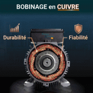 Moteur électrique Monophasé 220v 0.18 Kw 3000 Tr/min Condensateur Permanent - Mmp63k2b14 Bride B14 - Bobinage Cuivre_2