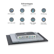 Panel PC industriel fanless 17 pouces 5:4 SXGA pour HMI, supervision et automatisation - EVI-17SRC - écran tactile capacitif, façade IP66_2