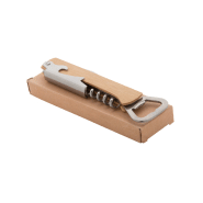 Décapsuleur et tire-bouchon en acier inoxydable - manche en bambou - couleur naturelle_2