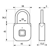 Cadenas électronique digital - couleur nickel satin - ouverture par empreinte digitale - rechargeable USB - THIRARD_2