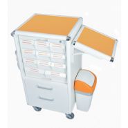 Chariot médical Carrydose KI CO - structure aluminium laqué - tiroirs 3L et 4,5L - table pliante et roues à frein_2