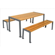 Ensemble de pique-nique SILAOS - acier et bois - assise et plateau en chêne certifié PEFC - dimensions détaillées_2