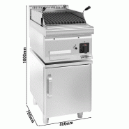 Grill à gaz en pierre de lave  - Grille inclinable - Soubassement avec 1 porte inclus  - Mario 700 | GGM -GLGK400-E-UBK400-E_2