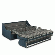 Canapé-lit Ristretto express compact 140cm - Matelas 16cm en tissu tweed bleu nuit - Ouverture rapide et gain de place_2