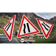 Panneau de danger A3B - Chaussée rétrécie par la gauche - WP Signalisation_2