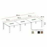 Table de réunion haut de gamme X7 - Officity - Chromé, Blanc, 480_2