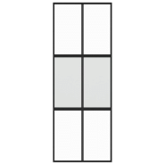 Vidaxl porte coulissante noir 76x205 cm verre trempé aluminium 155210_2