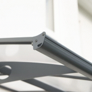 Marquise de 3,1 m² en aluminium couleur grise