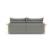 Innovation Living - Canapé design Malloy en chêne - Convertible lit 155x200 cm - Tissu bouclé Ash Grey_2