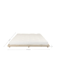 Lit futon Dock Bed - Pin massif laqué naturel - Couchage 160 x 200 cm - Style japonais minimaliste_2
