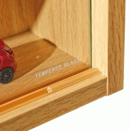 M20020680 - Étagère vitrine murale 2 portes coulissantes en verre - Collection COLLECT - H60 x L80 x PR10 cm - Décor hêtre_2