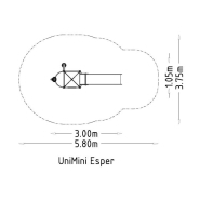 Structure multi-jeux 3 à 5 ans - Unimini Esper 8046433 - Poteaux bois et panneaux HPL - Fondation à enterrer - Hags_2