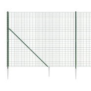Vidaxl clôture en treillis métallique et piquet d'ancrage vert 1,6x10m 154100_2