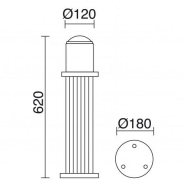 Borne Cok IP55 E27 maxi 70W - Hauteur 620 mm - Couleur anthracite - Aluminium_2