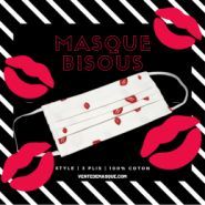 Masque 3 Plis Bisous - VDM - 100% coton Oeko-Tex - Lavable à 60 degrés - Barrette nasale incluse_3