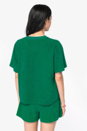 T-shirt écoresponsable en éponge pour femme - NS328 - coupe oversize, coton biologique et polyester recyclé_2