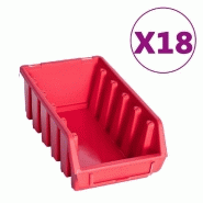 Vidaxl kit de bacs de stockage et panneaux muraux 103pcs rouge et noir 150813_2