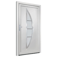 Vidaxl porte d'entrée blanc 88x200 cm pvc 3187861_2