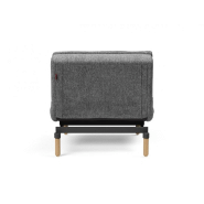 Fauteuil design Dublexo Stem convertible lit 90x115 cm - pieds obus chêne naturel - tissu Twist Charcoal_2