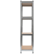 Vidaxl étagère de rangement 4 niveaux argenté acier et bois ingénierie 144266_2