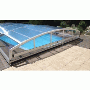 Abri piscine bas Chypre - télescopique - polycarbonate, façade et fond fixes ou démontables_2