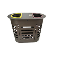 Corbeille tri sélectif 2 x 110 L - Couvercle et portes fermées par clé - PYLEA_2