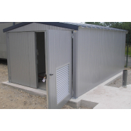 Garages métalliques fermés avec toit plat 2 pentes 18% - Série R - Sur mesure_2