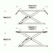 Pont élévateur à ciseaux 3 t hauteur de levage 960 mm 3x380v mw-tools sl300