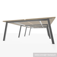 Bureau open space URI pour 6 personnes - Concept Bureau - Plateau mélaminé 25mm et piétement en acier époxy_2