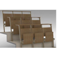 Fauteuil  d'amphithéâtre à piétement latéral avec assise et dossier ergonomique, tablette en contre-plaquéhêtre - NEWTON_2