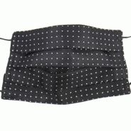 Masque lavable en soie imprimée mini pois - doublé coton - noir et blanc - référence 30203.01.1_2