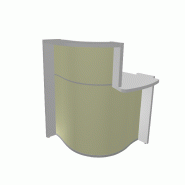 Banque d'accueil compacte WAVE avec accès PMR - MDD - Droite, Avocat mat