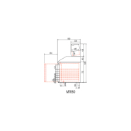 Meuble à pizza 2 portes 400x600 avec kit réfrigéré - MR80-150P/EI150-1/3 - Dessus granit et dosseret inox_3