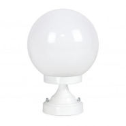 Borne classique Globi IP43 E27 42W blanc - hauteur totale 310 mm - design résidentiel en aluminium_2