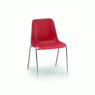 Chaise de collectivité Akar - plastique, structure en acier chromé, rouge ou bleu_2