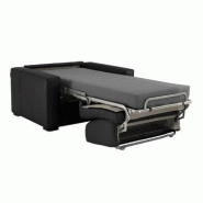 Fauteuil convertible express Cube - Couchage 75x197x16cm - Cuir vachette blanc cassé - Matelas Excellence Literie_2