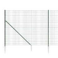 Vidaxl clôture en treillis métallique et piquet d'ancrage vert 1,4x10m 154115_2