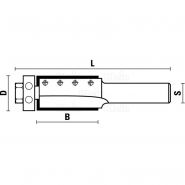 W138.190.R - Fraise à plaquette Sistemi S.R.L. - Diamètre 19 mm - Affleurage droit avec plaquettes HW Versofix Z=2_2