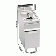 Friteuse à gaz professionnelle 15L avec soubassement inox - Gamme Lorenzo 700 - GFB479T-15 | GGM_2