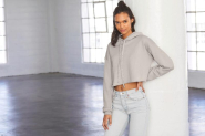 Sweat-shirt crop à capuche femme - Bella + Canvas - Réf: BE7502 - 52% coton peigné Ring-Spun / 48% polyester_2