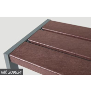 Banquette simple et écologique Silaos - 3 versions : acier et bois, tout acier, ou plastique recyclé - 2 longueurs disponibles_2