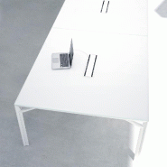 Grande table de réunion X8 avec plateaux laqués Officity. - Anthracite, 420, Noir signal_2