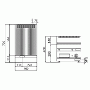 Plaque de cuisson électrique - 3,6 kW - Rainurée - avec sous-structure à 1 porte  - Mario 700 | GGM -EBGK400-E-UBK400-E_2
